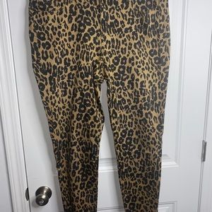 Animal Print Jeans w/ fringe at ankles
